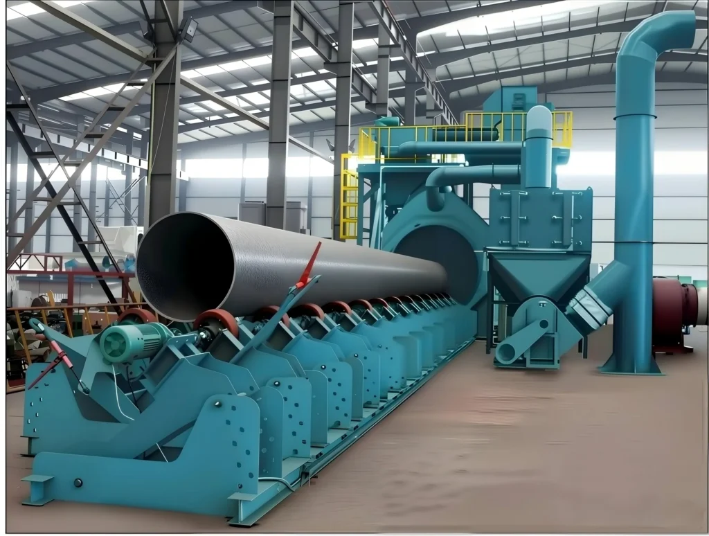 Seamless Steel Pipe Shot Blasting Machine | Inner & Outer Surface Descaling & Rust Removal gallery image 1