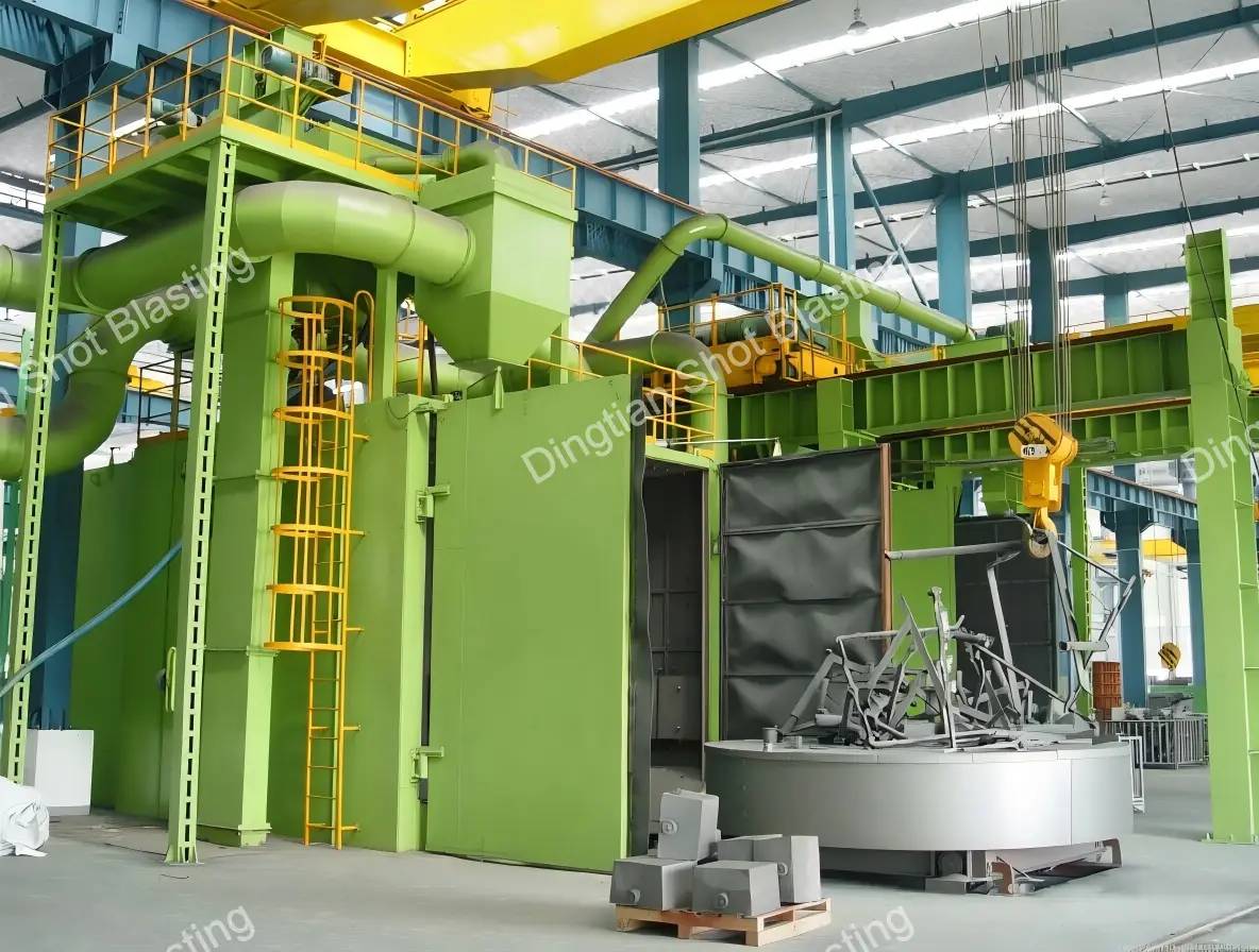 trolley type shot blasting machine for heavy castings and large steel structures